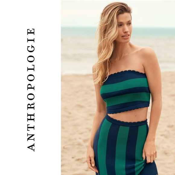 Anthropologie Striped Strapless Top XL - Picture 2 of 7